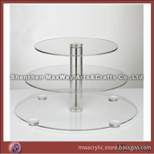 Clear Round 3 Tier Maypole Big Cupcake Stands